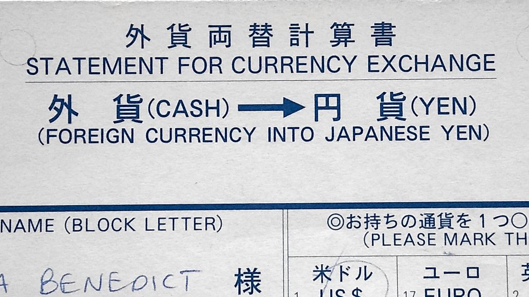 Exchanging Cash in Japan