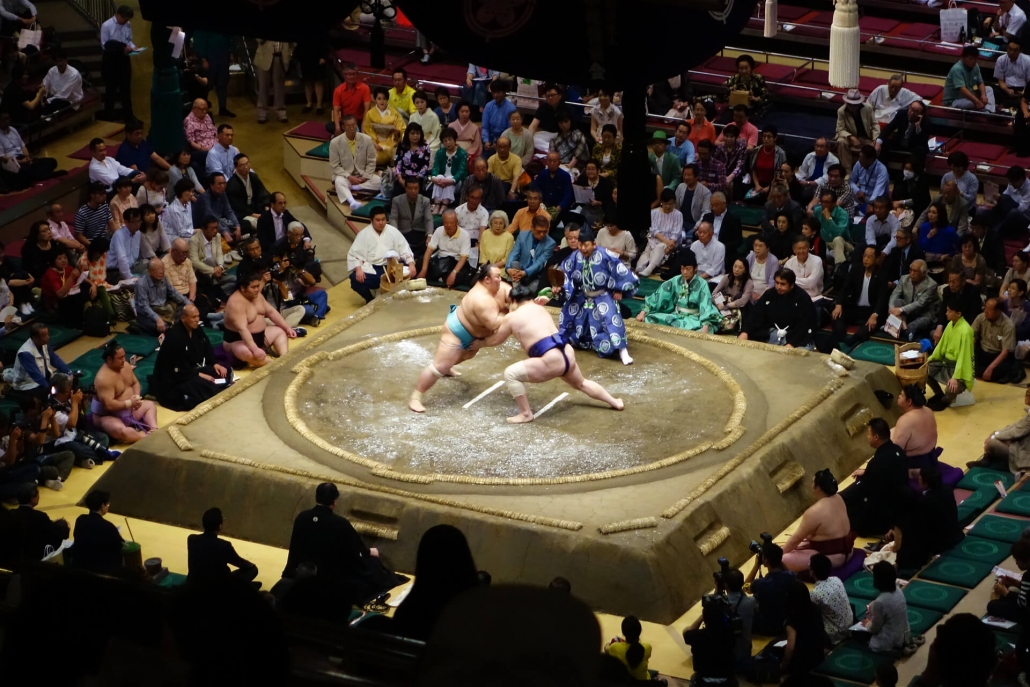 Sumo Wrestlers Fighting