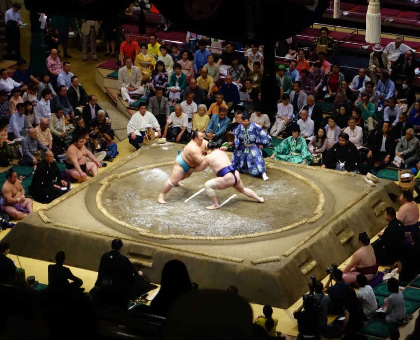 Sumo Wrestlers Fighting