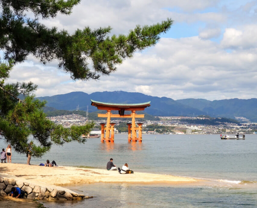 Floating Torii Gate at Itsukushima Shrine on Miyajima Island