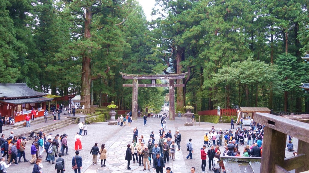 Stone Torii Gate at Toshogu Shrine in Nikko