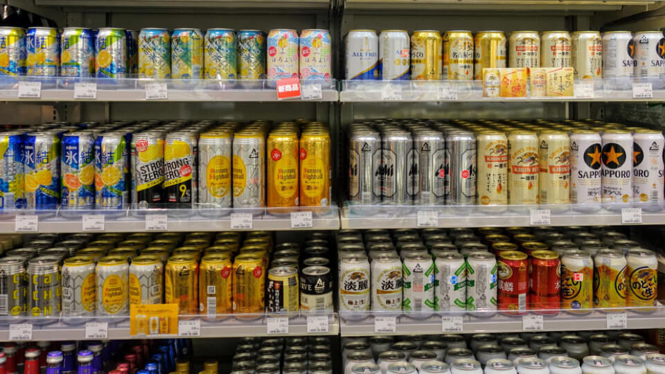 Chuhai (on left) at Convenience Store in Japan