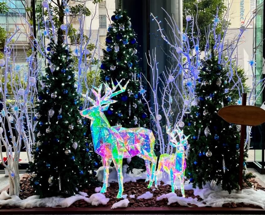 Reindeer Display at an Office Building in Nagoya