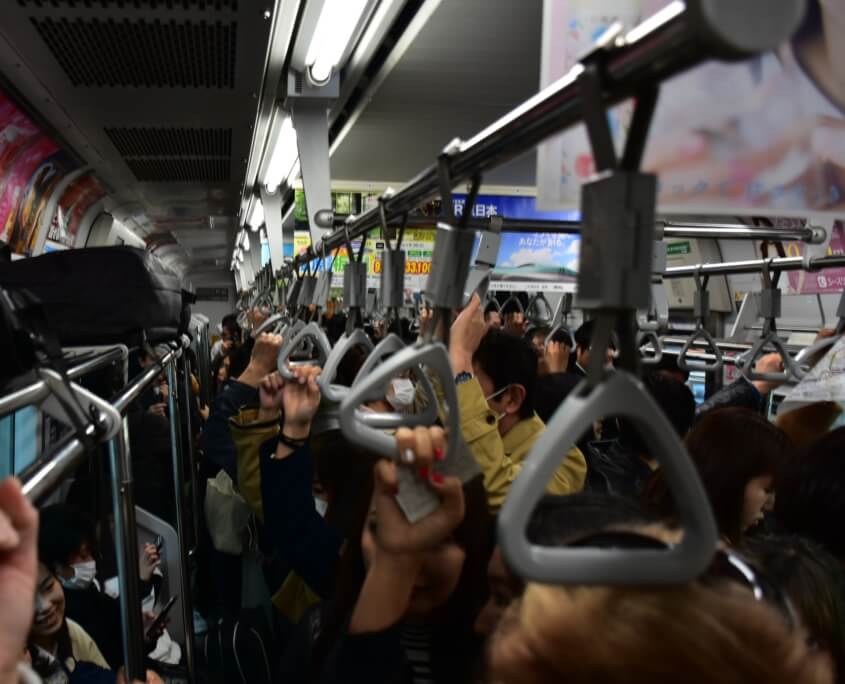 Crowded Train in Japan