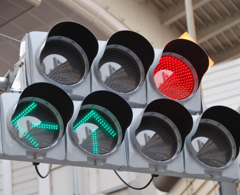 Traffic Signal with Four Arrow Signals