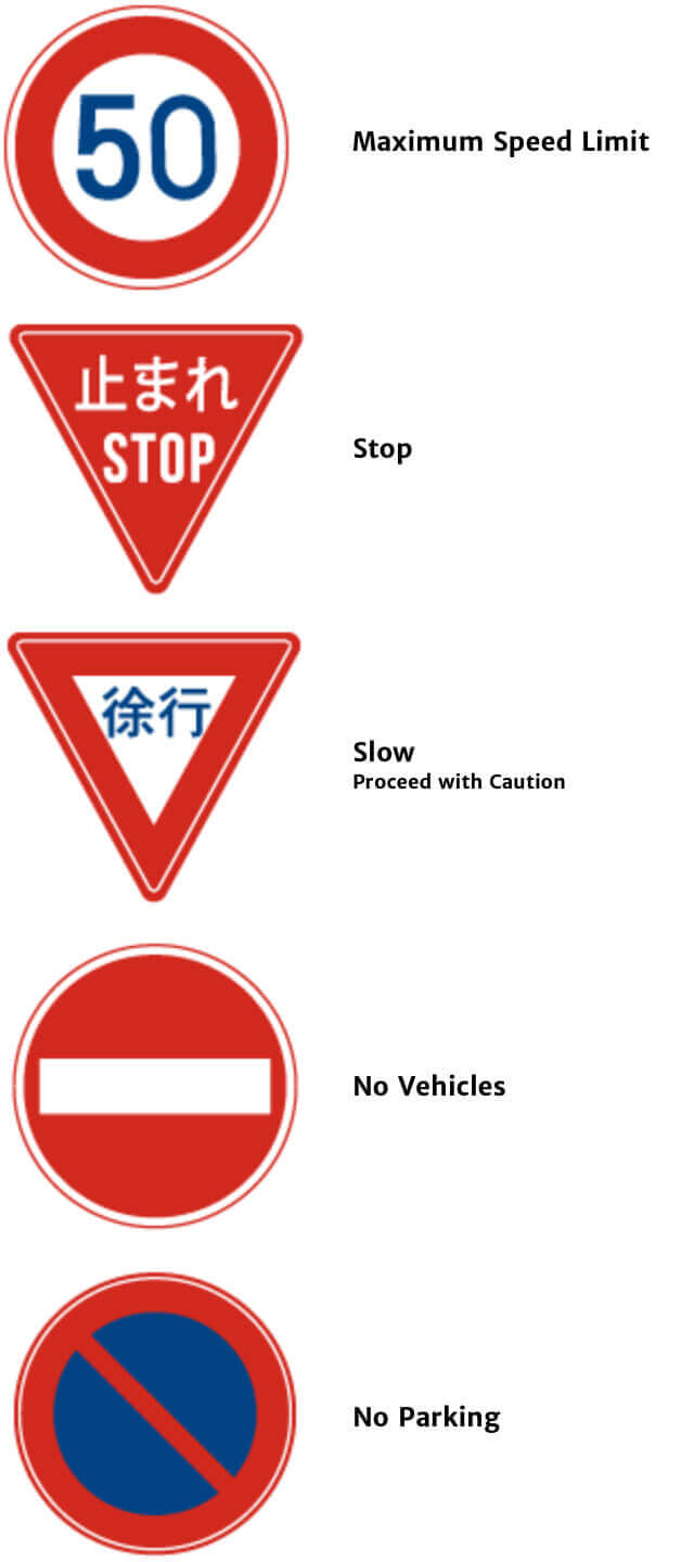 Common Japanese Road Signs