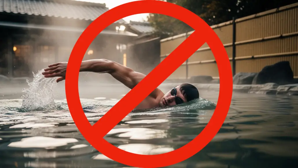 No Swimming in Japanese Onsen