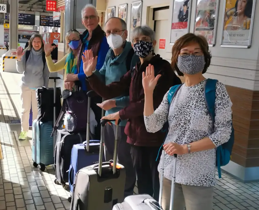 Our Tour Group Waiting for the Shinkansen