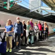 Lined up in Kobe Station