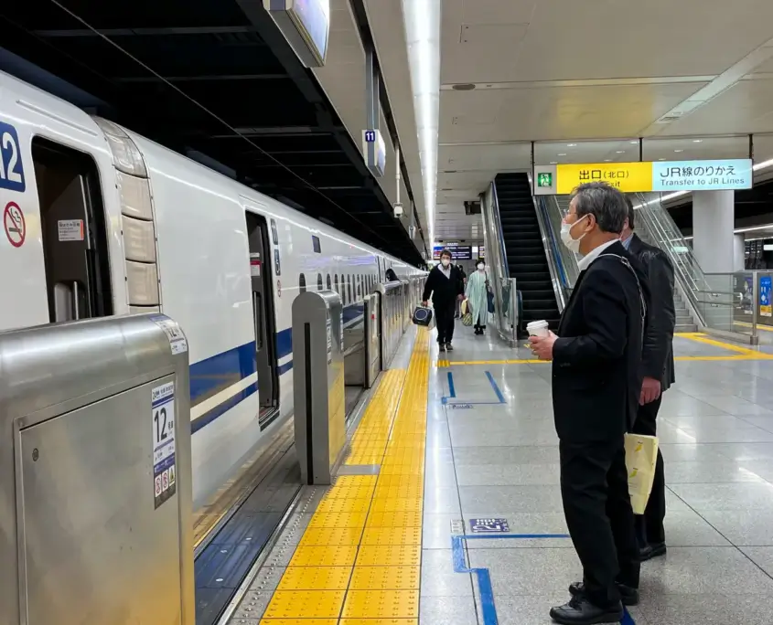 Salarymen Queueing for Next Shinkansen