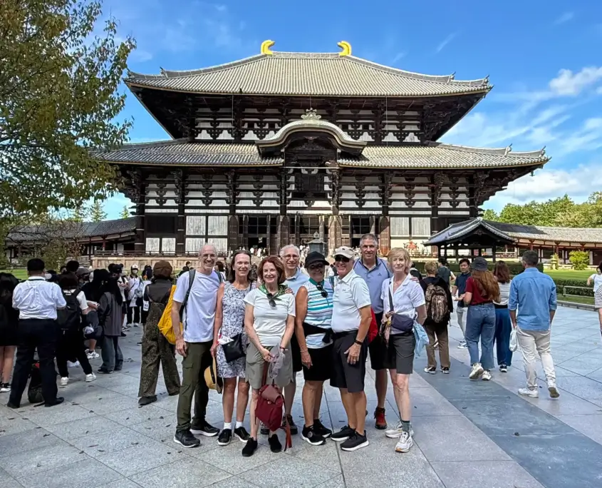 Tour Guests Outside of Todai-ji Main Hall - 2025 Japan Small Group Tours