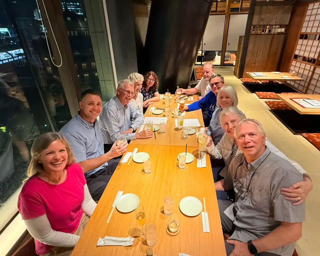 Tour Group at Izakaya in Tokyo, Japan
