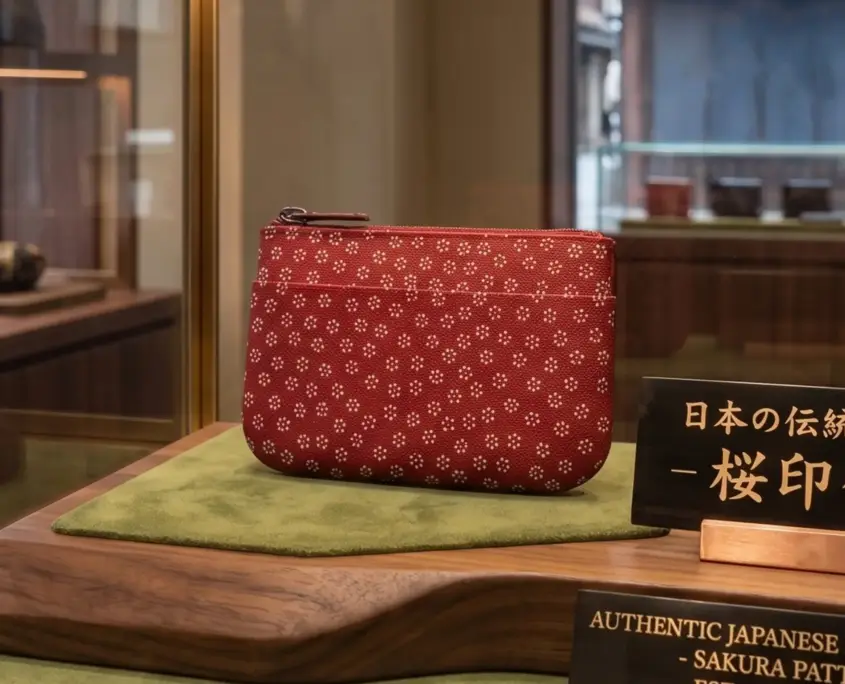 Sakura Pattern Inden Wallet