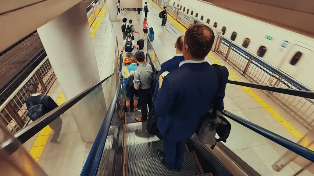 Shinagawa Station Escalator to Shinkansen Platform